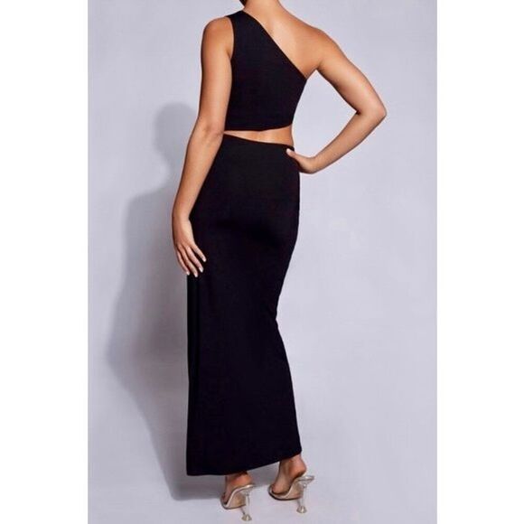 Meshki Margot One Shoulder Mid Cut Out Side Split Strap Women's Dress XL - Picture 3 of 14